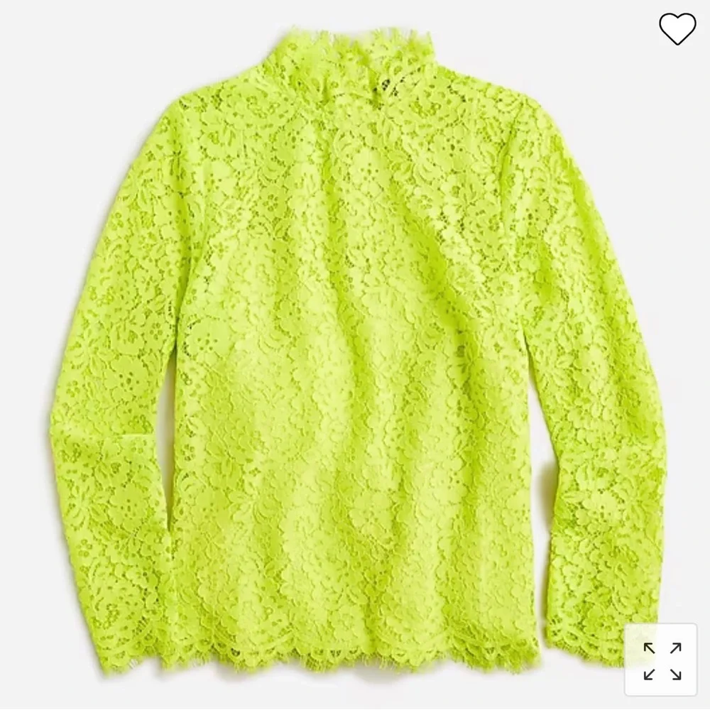 J Crew Mock Neck Lace Top in Citrine NWT Size 6